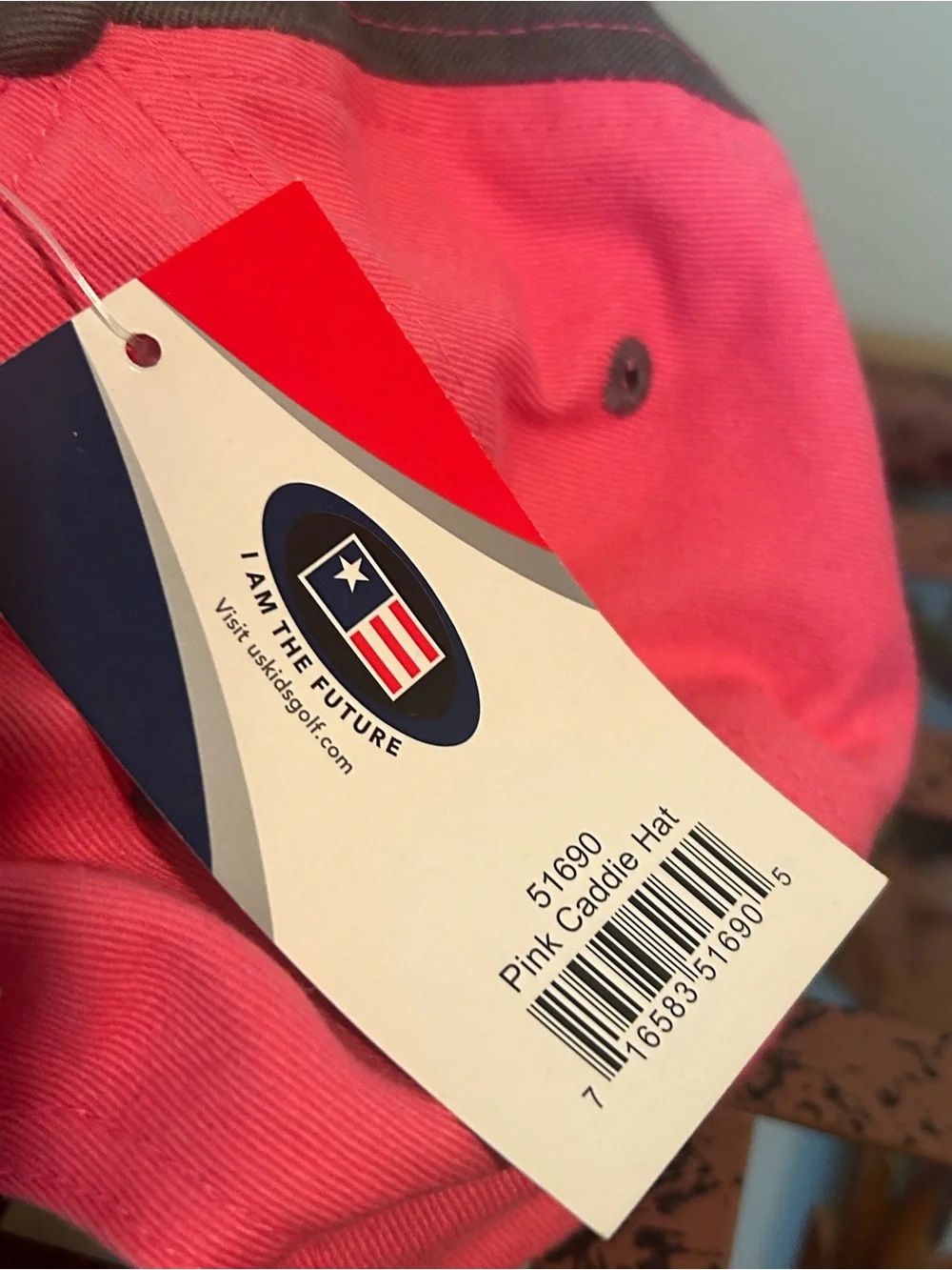 U.S. Kids Golf Caddie Hat NWT Pink Grey Tournament Players Association Adult Cap